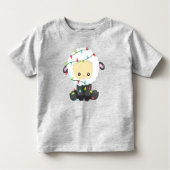 Kerstmis, kerstlampjes, juffelschapen kinder shirts (Voorkant)