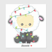 Kerstmis, kerstlampjes, juffelschapen sticker (Vel)