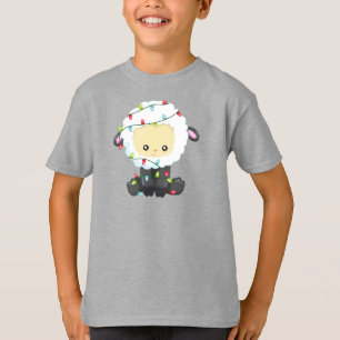 Kerstmis, kerstlampjes, juffelschapen t-shirt