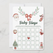 Kerstmis Kerstman Baby Shower Baby Bingo Spellen K Kaart (Voorkant)