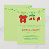 Kerstmis Kerstman Baby Shower Feest Uitnodigingen (Voorkant / Achterkant)