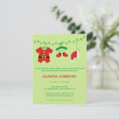 Kerstmis Kerstman Baby Shower Feest Uitnodigingen (Staand voorkant)