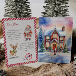 Kerstmis Kerstman Brief Noordpool Kaart