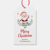 Kerstmis Kerstman Cadeaubijslags Cadeaulabel (Voorkant)