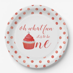 Kerstmis Kerstman Cupcake Eerste Verjaardag Papier Papieren Bordje