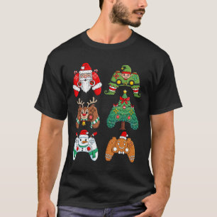 Kerstmis Kerstman Elf Gaming Controllers Leuk Kers T-shirt