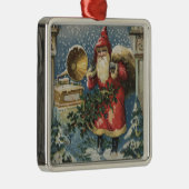 Kerstmis, kerstman en recordspeler metalen ornament (Rechts)