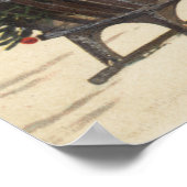 Kerstmis, Kerstman en slee Poster (Hoek)