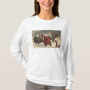 Kerstmis, Kerstman en slee T-shirt