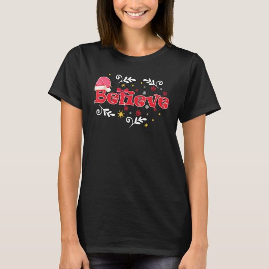 Kerstmis Kerstman Geloven Xmas T-shirt (Voorkant)