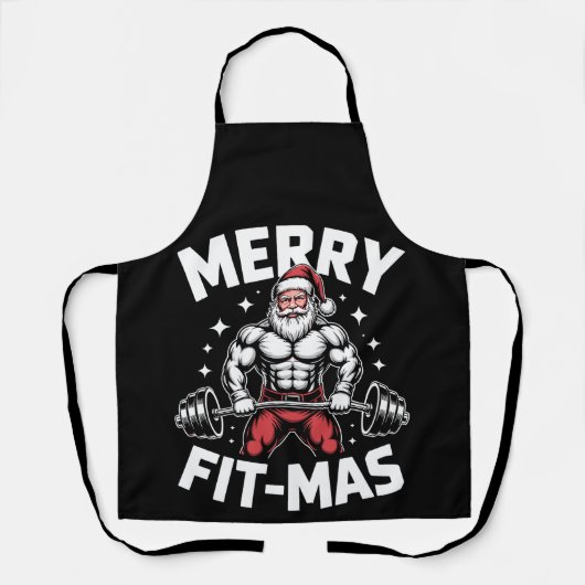 Kerstmis Kerstman Gewichtheffen Gym Schort (Voorkant)