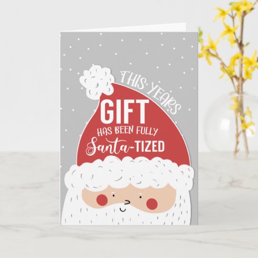 KERSTMIS KERSTMAN GRAPPIG WENSKAART KAART (Gele Bloem)