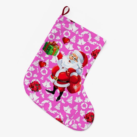 Kerstmis, kerstman grote kerstsok (Voorkant (Hangend))