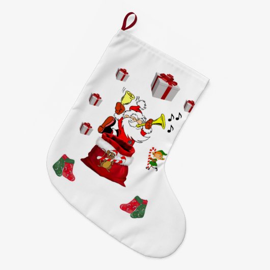 Kerstmis, kerstman grote kerstsok (Voorkant (Hangend))