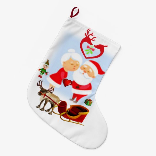 Kerstmis, kerstman grote kerstsok (Voorkant (Hangend))