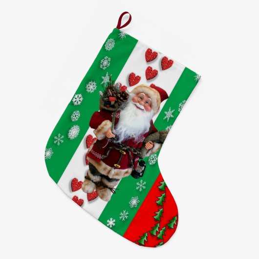 Kerstmis, kerstman grote kerstsok (Voorkant (Hangend))