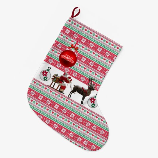 Kerstmis, kerstman grote kerstsok (Voorkant (Hangend))