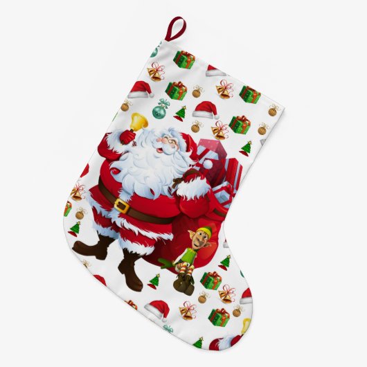 Kerstmis, kerstman grote kerstsok (Voorkant (Hangend))