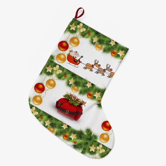 Kerstmis, kerstman grote kerstsok (Voorkant (Hangend))