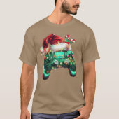 Kerstmis Kerstman Hoed Gamer Controller Videogame  T-shirt (Voorkant)