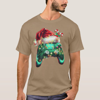 Kerstmis Kerstman Hoed Gamer Controller Videogame  T-shirt