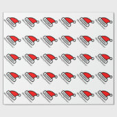 Kerstmis Kerstman hoed hoogglans aangepast Cadeaupapier (Vlak)