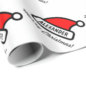 Kerstmis Kerstman hoed hoogglans aangepast Cadeaupapier (Rol Hoek)