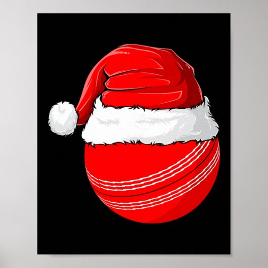 Kerstmis Kerstman Hoed Kerstmis Cricket Poster (Voorkant)