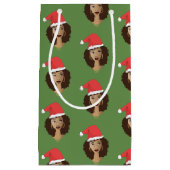 Kerstmis Kerstman hoed, zwarte vrouw, groen Klein Cadeauzakje (Voorkant)