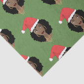 Kerstmis Kerstman hoed, zwarte vrouw, groen Tissuepapier (Detail)