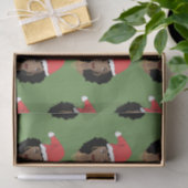 Kerstmis Kerstman hoed, zwarte vrouw, groen Tissuepapier (Geschenk)