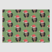 Kerstmis Kerstman hoed, zwarte vrouw, groen Tissuepapier (Voorkant)