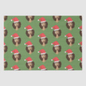 Kerstmis Kerstman hoed, zwarte vrouw, groen Tissuepapier (Voorkant)