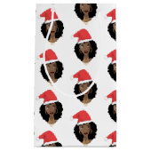 Kerstmis Kerstman hoed, zwarte vrouw, natuurlijk h Klein Cadeauzakje (Voorkant)