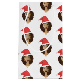 Kerstmis Kerstman hoed, zwarte vrouw, natuurlijk h Klein Cadeauzakje