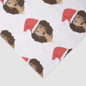 Kerstmis Kerstman hoed, zwarte vrouw, natuurlijk h Tissuepapier (Detail)