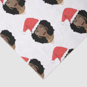 Kerstmis Kerstman hoed, zwarte vrouw, natuurlijk h Tissuepapier (Detail)