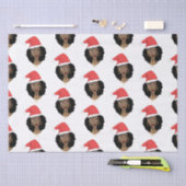 Kerstmis Kerstman hoed, zwarte vrouw, natuurlijk h Tissuepapier (Craft)