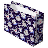 Kerstmis Kerstman IJsbeer Rendier Cadeautas (Voorkant Gekanteld)