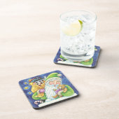 Kerstmis, kerstman in Chimney met speelgoed Drankjes Onderzetter (Rechterzijde)