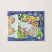 Kerstmis, kerstman in Chimney met speelgoed Legpuzzel (Horizontaal)