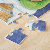 Kerstmis, kerstman in Chimney met speelgoed Legpuzzel (Zijkant)