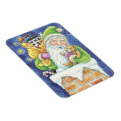 Kerstmis, kerstman in Chimney met speelgoed Magneet (Rechterzijde)