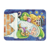 Kerstmis, kerstman in Chimney met speelgoed Magneet (Horizontaal)