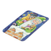 Kerstmis, kerstman in Chimney met speelgoed Magneet (Linkerzijde)