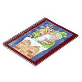 Kerstmis, kerstman in Chimney met speelgoed Notitieboek (Linkerzijde)
