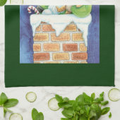 Kerstmis, kerstman in Chimney met speelgoed Theedoek (Gevouwen)