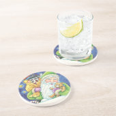 Kerstmis, kerstman in Chimney met speelgoed Zandsteen Onderzetter (Zijkant)