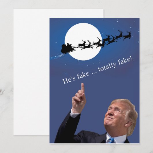 Kerstmis: Kerstman is nep Feestdagenkaart (Voorkant / Achterkant)