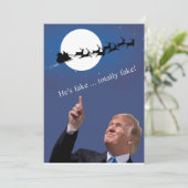 Kerstmis: Kerstman is nep Feestdagenkaart (Staand voorkant)